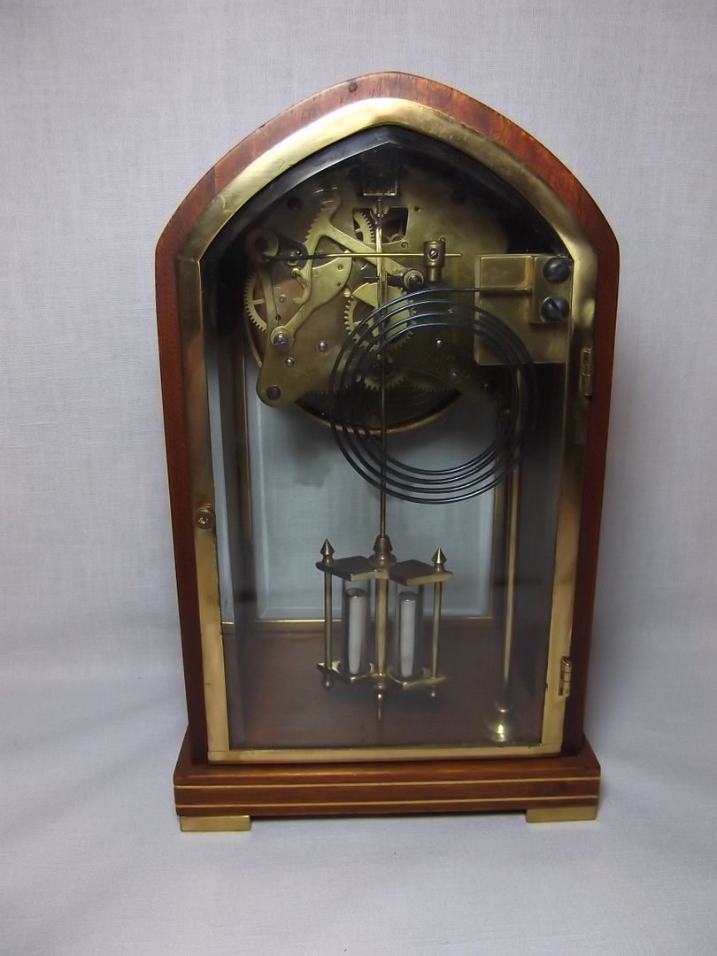 Waterbury Clock Co 1898 Mantel Walnut Case Brass antique eBay