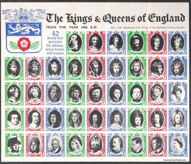 GB : Kings And Queens Of England [42 Pieces] - Stamp