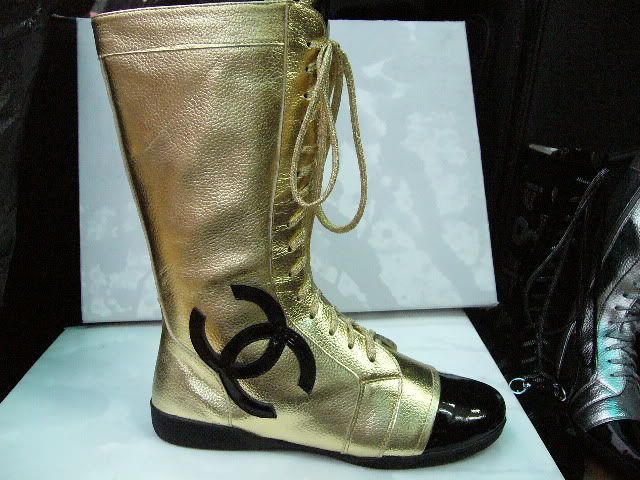 channel gold boots