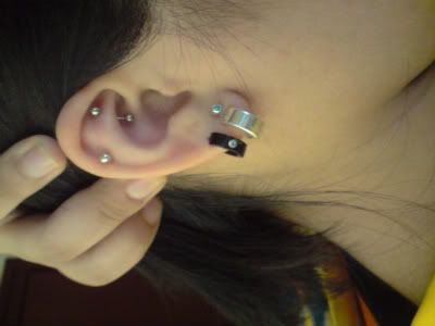 10 gauge ear piercing. 2010 Large Gauge Ear Cartilage