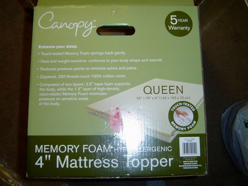 canopy 4 memory foam mattress topper