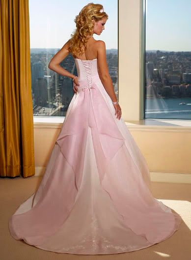 Pink and White Wedding Dress