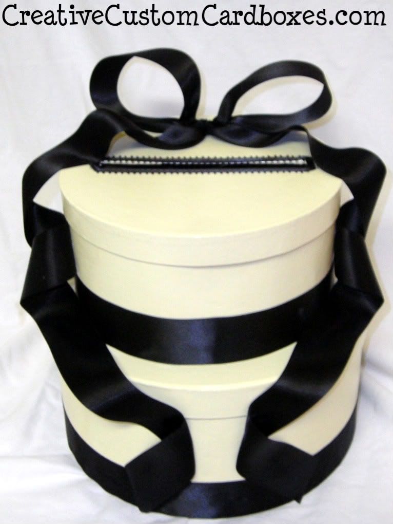 Card Box Creations Ivory and Black Chic and Sophisticated