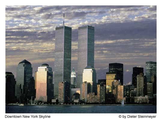 Familiar pieces of New York's skyline since 1971, The World Trade Center or 