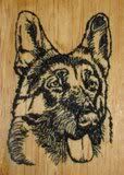 German Shepard embroidered wooden box