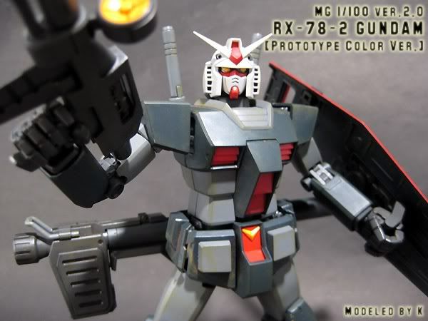 มือใหม่หัดทาสี MG: RX-78-2 Gundam ver.2.0 [Prototype Color Ver.]  โดย K