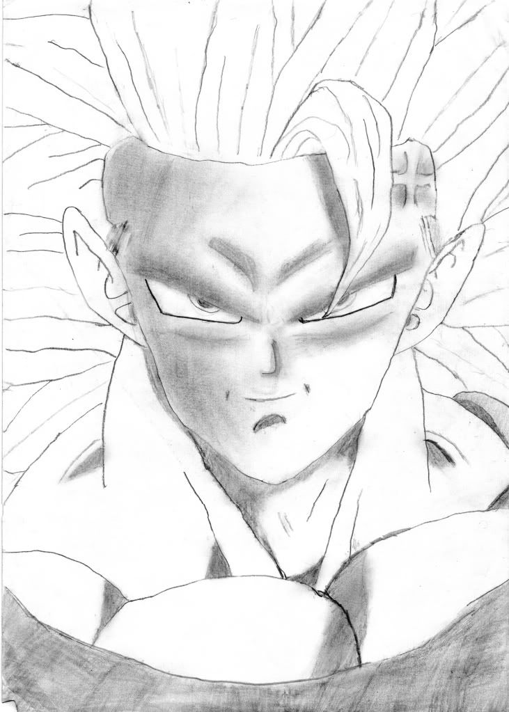 Goku Super Saiyan Drawings. Super Saiyan 3 Goku -Close Up
