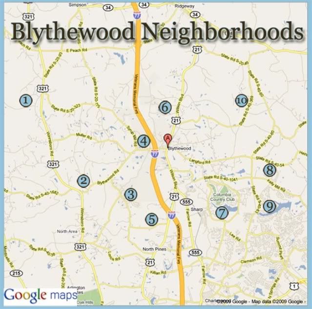 Blythewood Neighborhoods Map