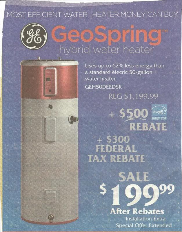 GeoSpring electric hot water tank | Hearth.com Forums Home