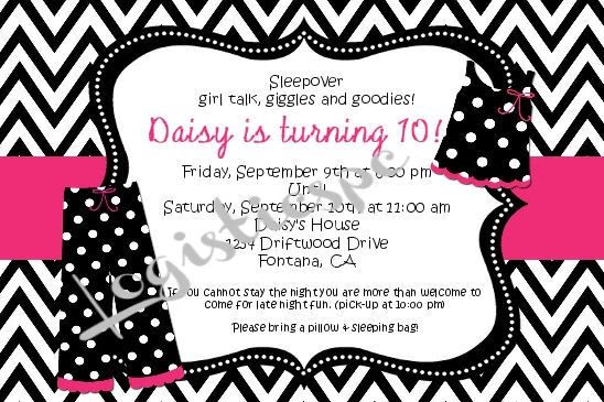 Zebra Sleepover Birthday Invitation U Print 4 Designs Ebay