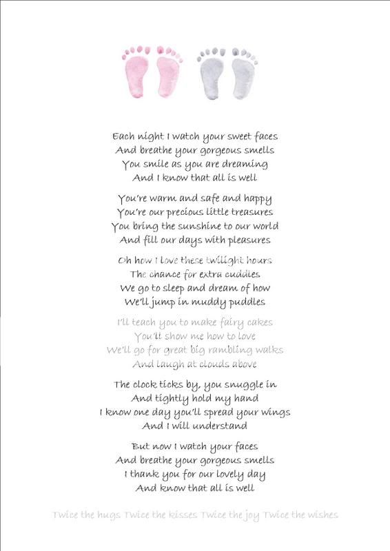 Each Night ... Personalised Poem especially for Twins. | eBay