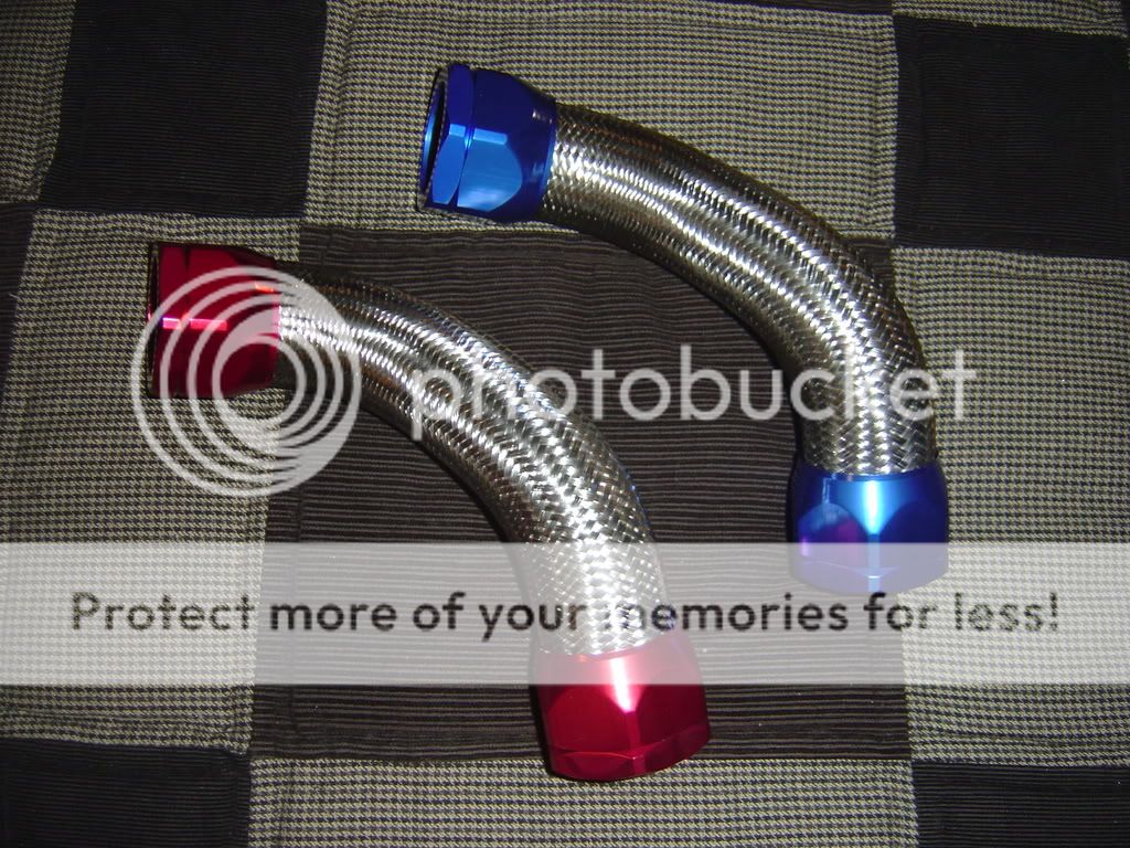 Sweeeeeeeeet custom braided upper radiator hoses!!!!