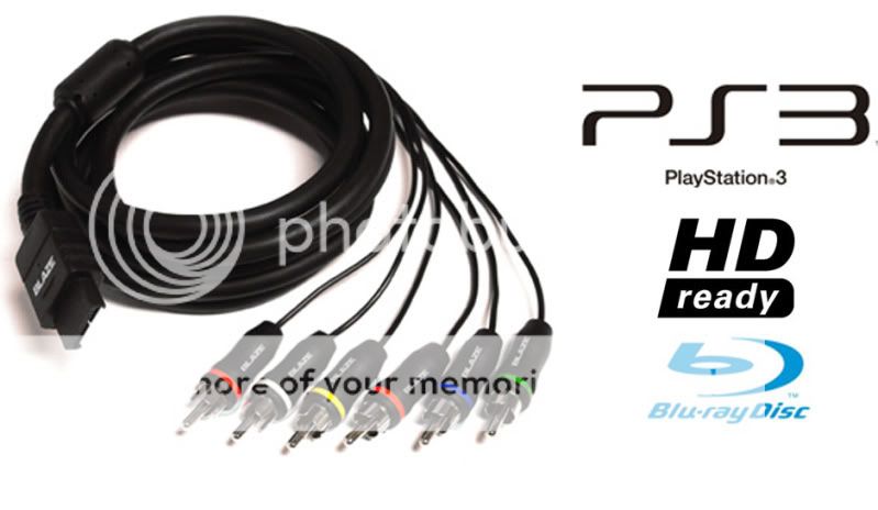 PS3 PlayStation 3 PS2 Hi Def HD Component Cable 1080i