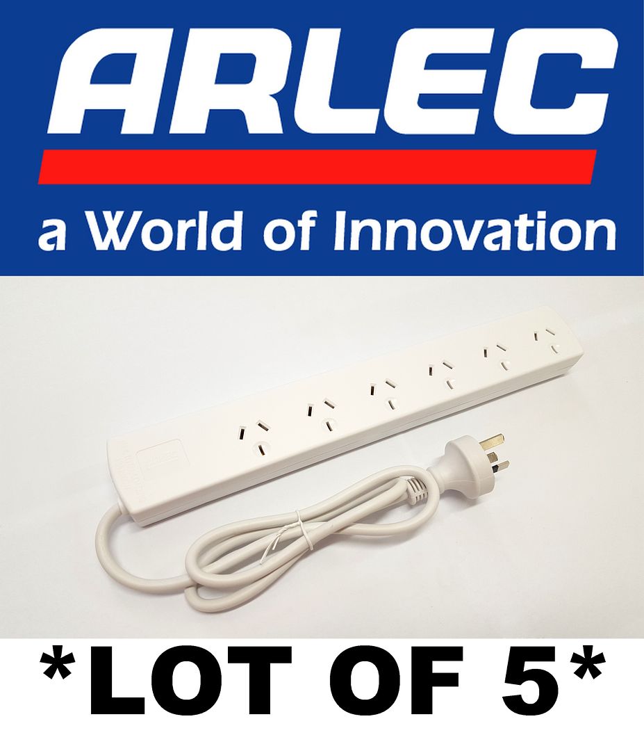 Arlec PORTABLE SAFETY SWITCH 4 Outlets 1.8m Heavy Duty*Aust Brand-2400W Or 3600W