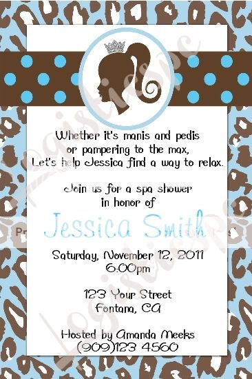 Birthday / Bridal Shower Leopard Zebra Invitation U Print / 24 Designs 