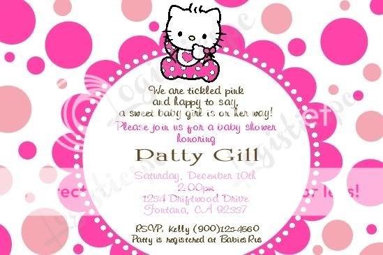 Hello Kitty Baby Shower Invitation U Print / Printed   6 Different 